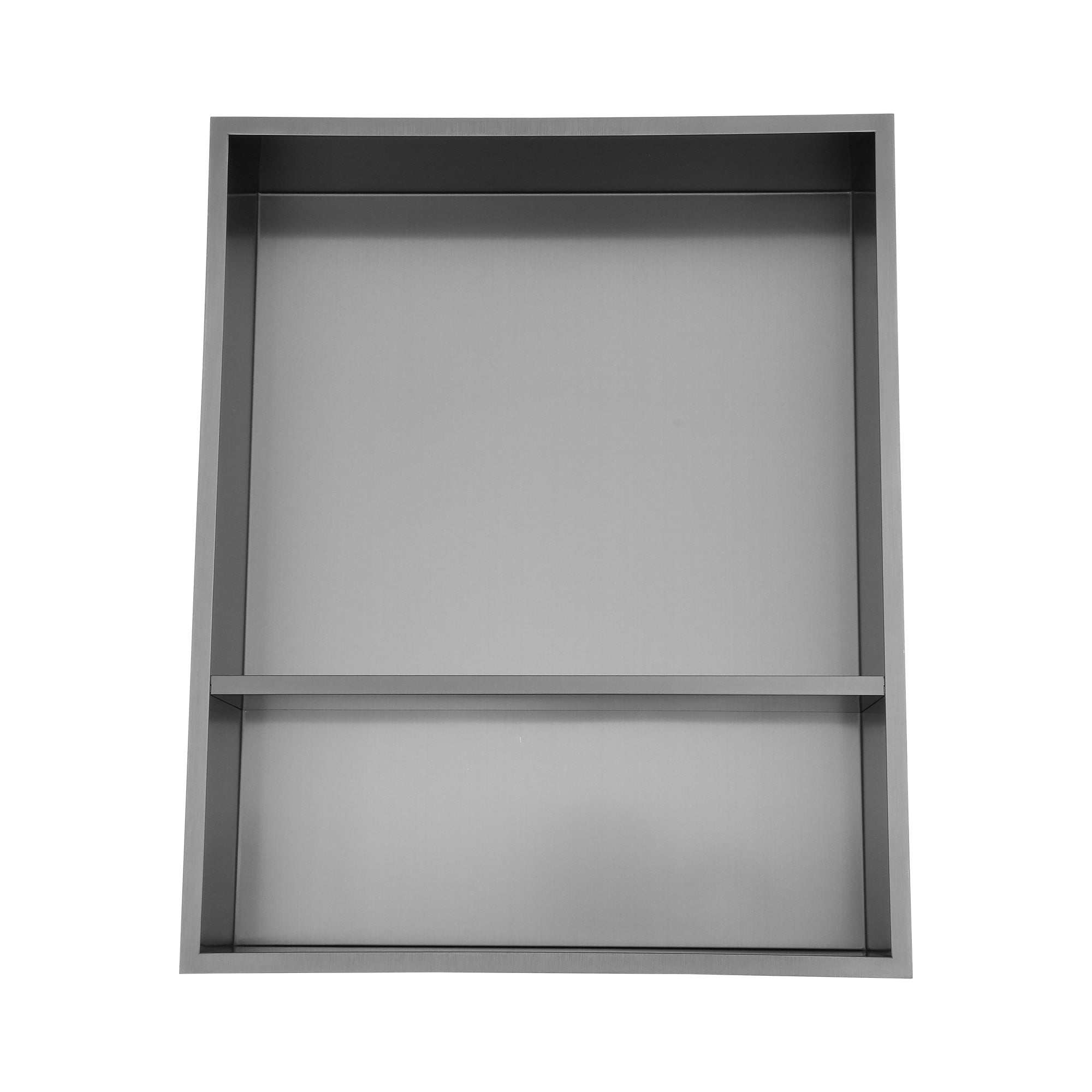 17" W × 21" H Stainless Steel Wall Niche Double Shelf Rectangular Recessed Shower Niche, No Tile Needed RX-SN10