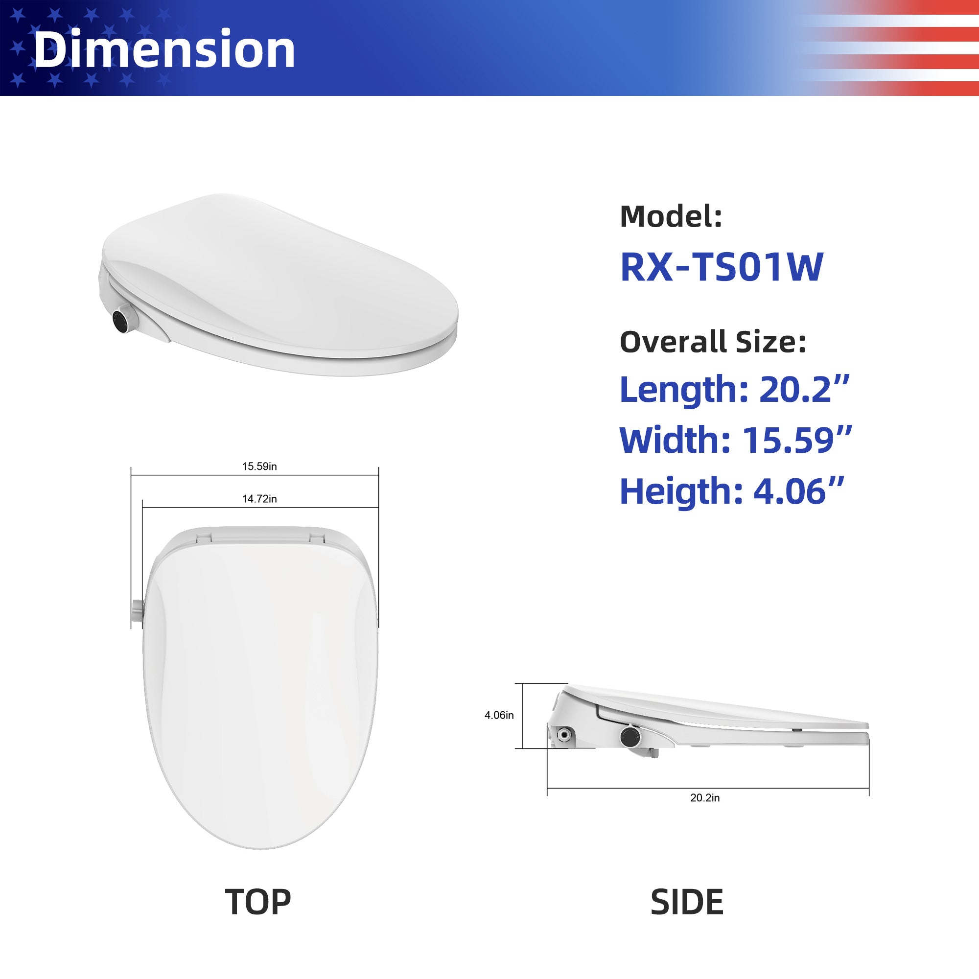 Toilet Seat with bidet built-in RX-TS01W