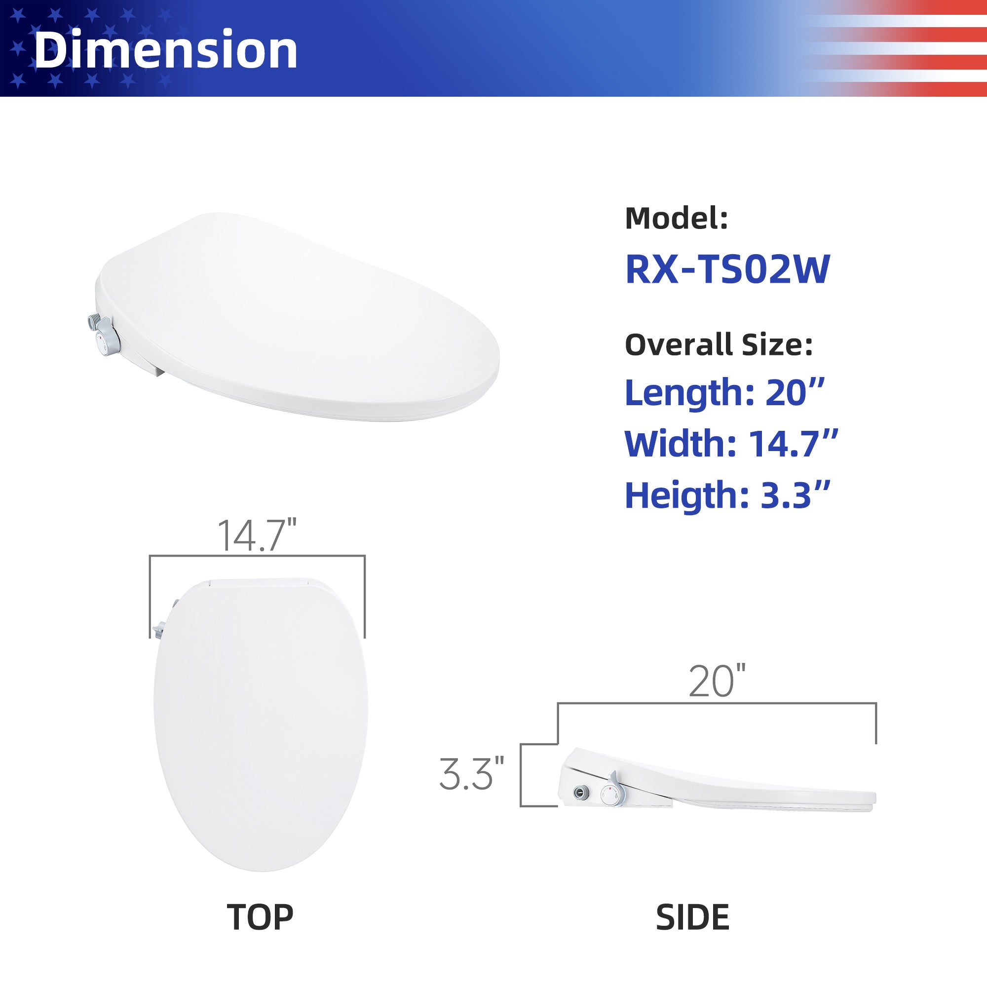 Toilet Seat with bidet built-in RX-TS02W