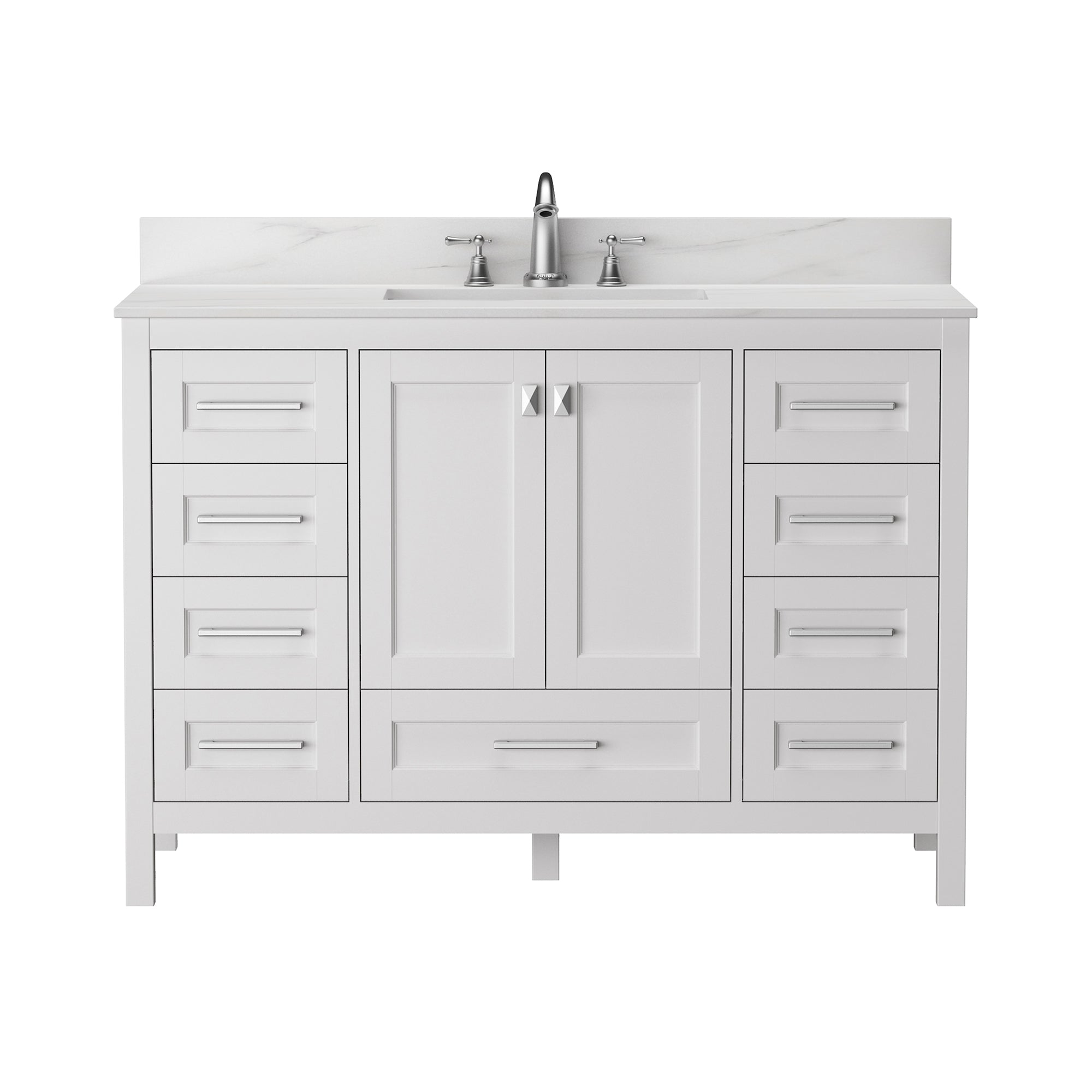 48" Free Standing Single Bathroom Vanity with Natural Marble Top RX-V03-48