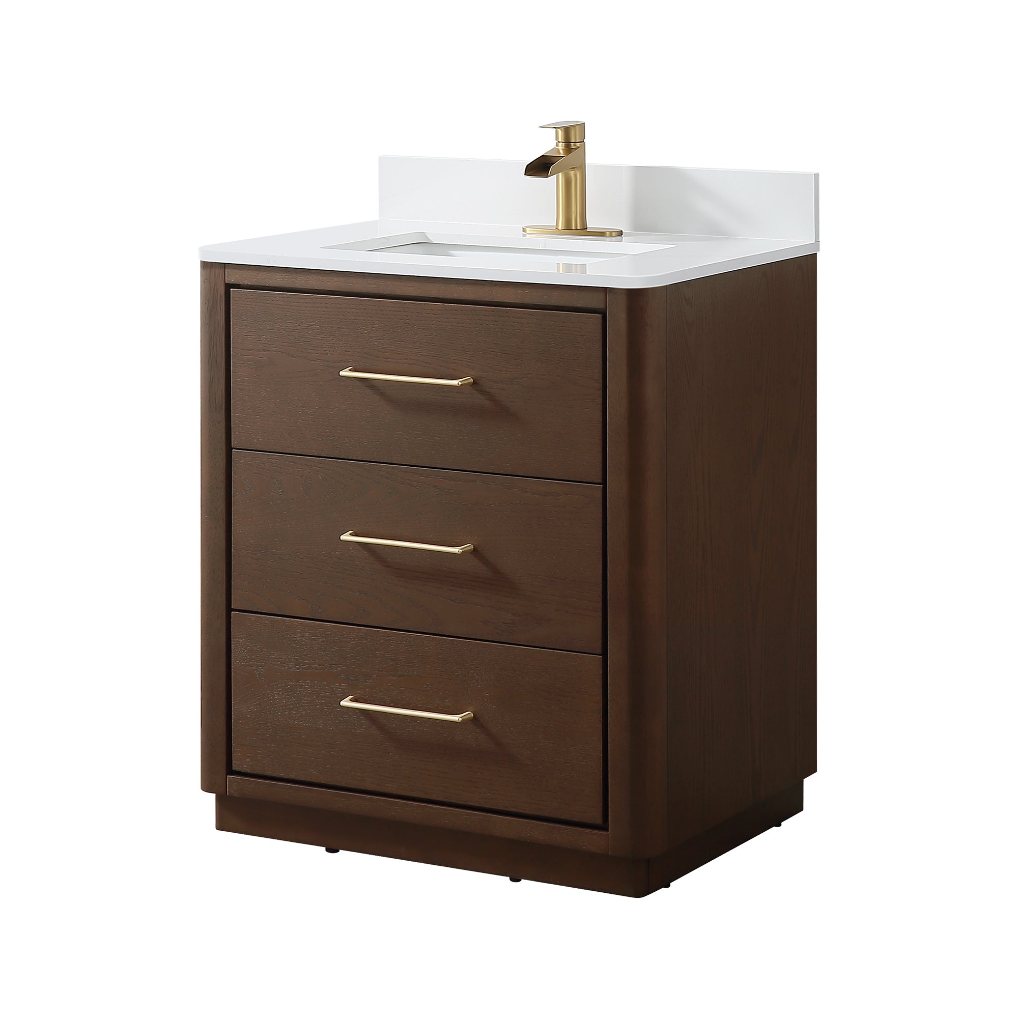 Free Standing Single Bathroom Vanity with Quartz Top RX-V04