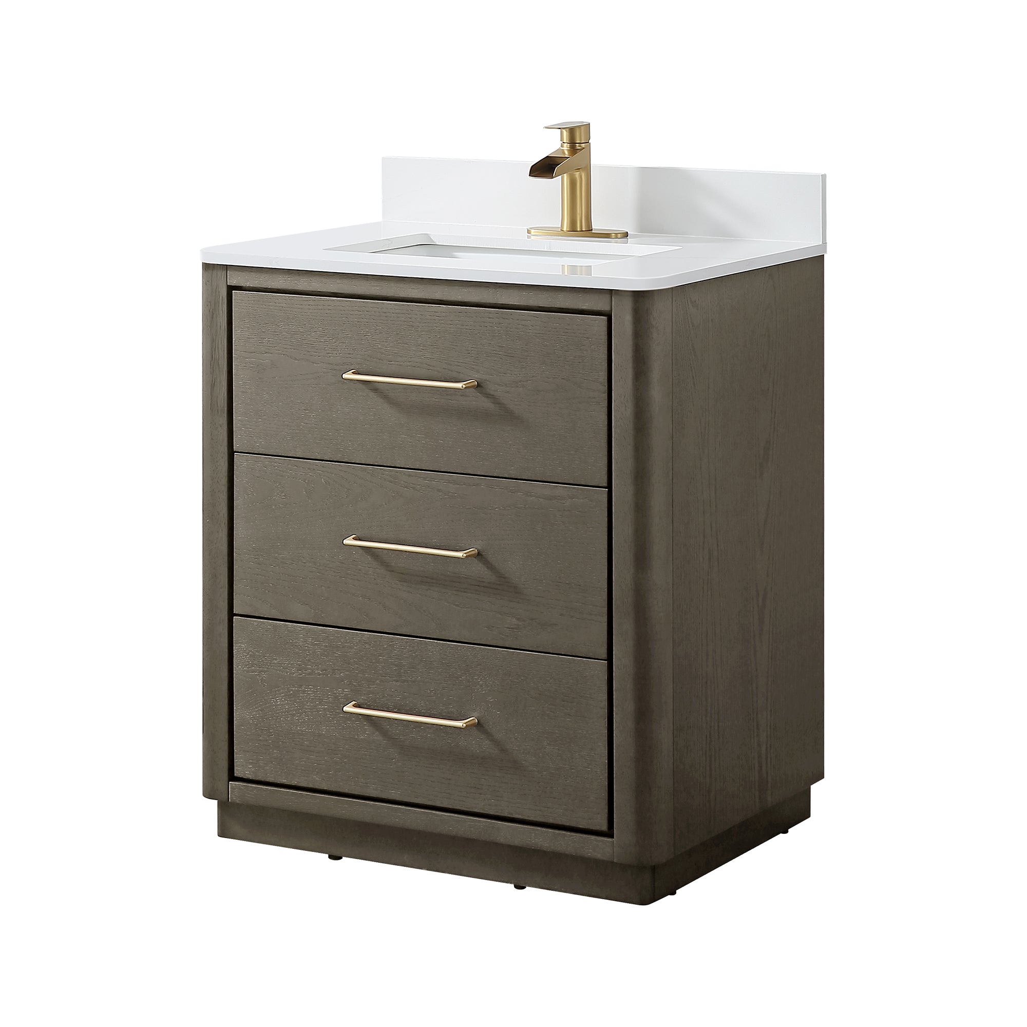 Free Standing Single Bathroom Vanity with Quartz Top RX-V04