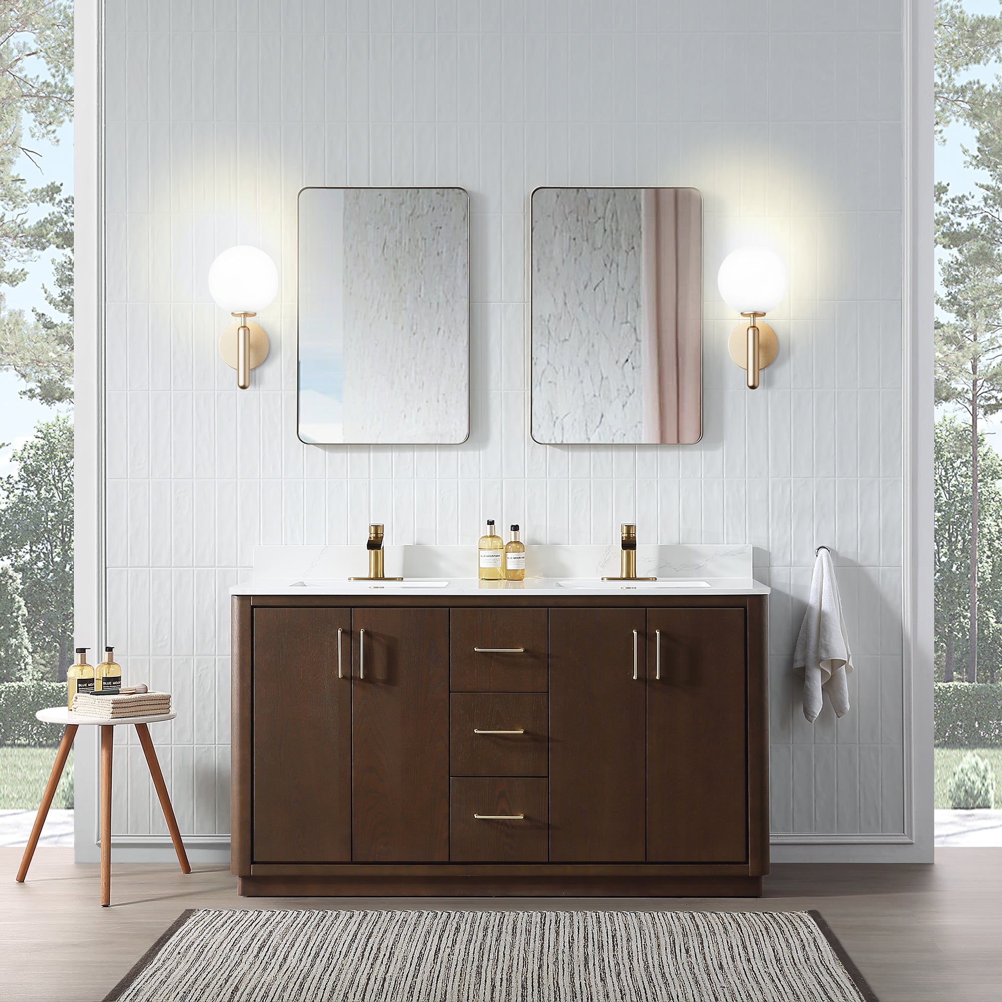 Free Standing Single Bathroom Vanity with Quartz Top RX-V04