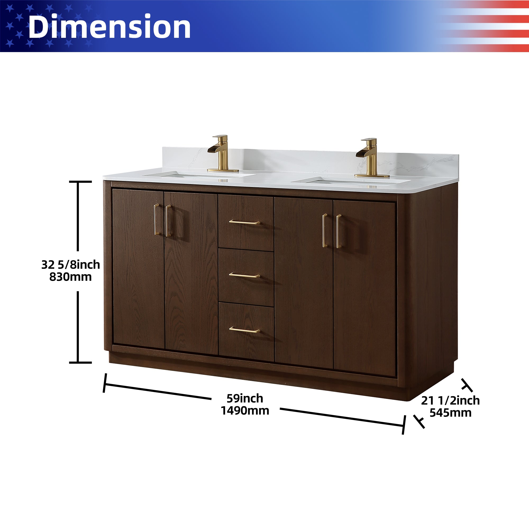 Free Standing Single Bathroom Vanity with Quartz Top RX-V04