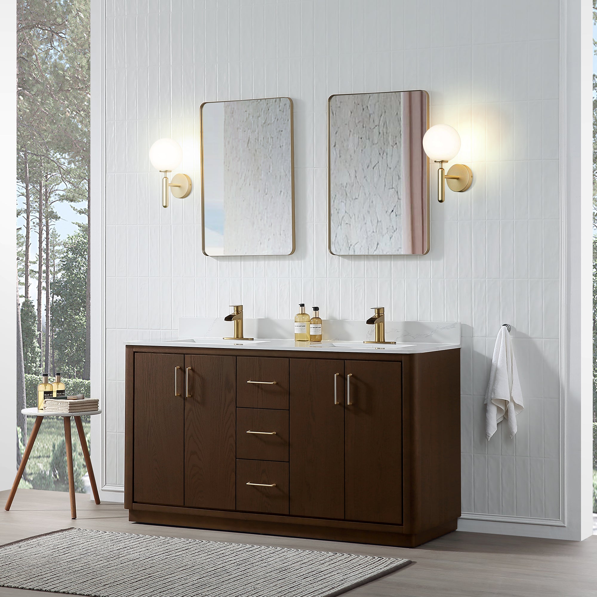 Free Standing Single Bathroom Vanity with Quartz Top RX-V04