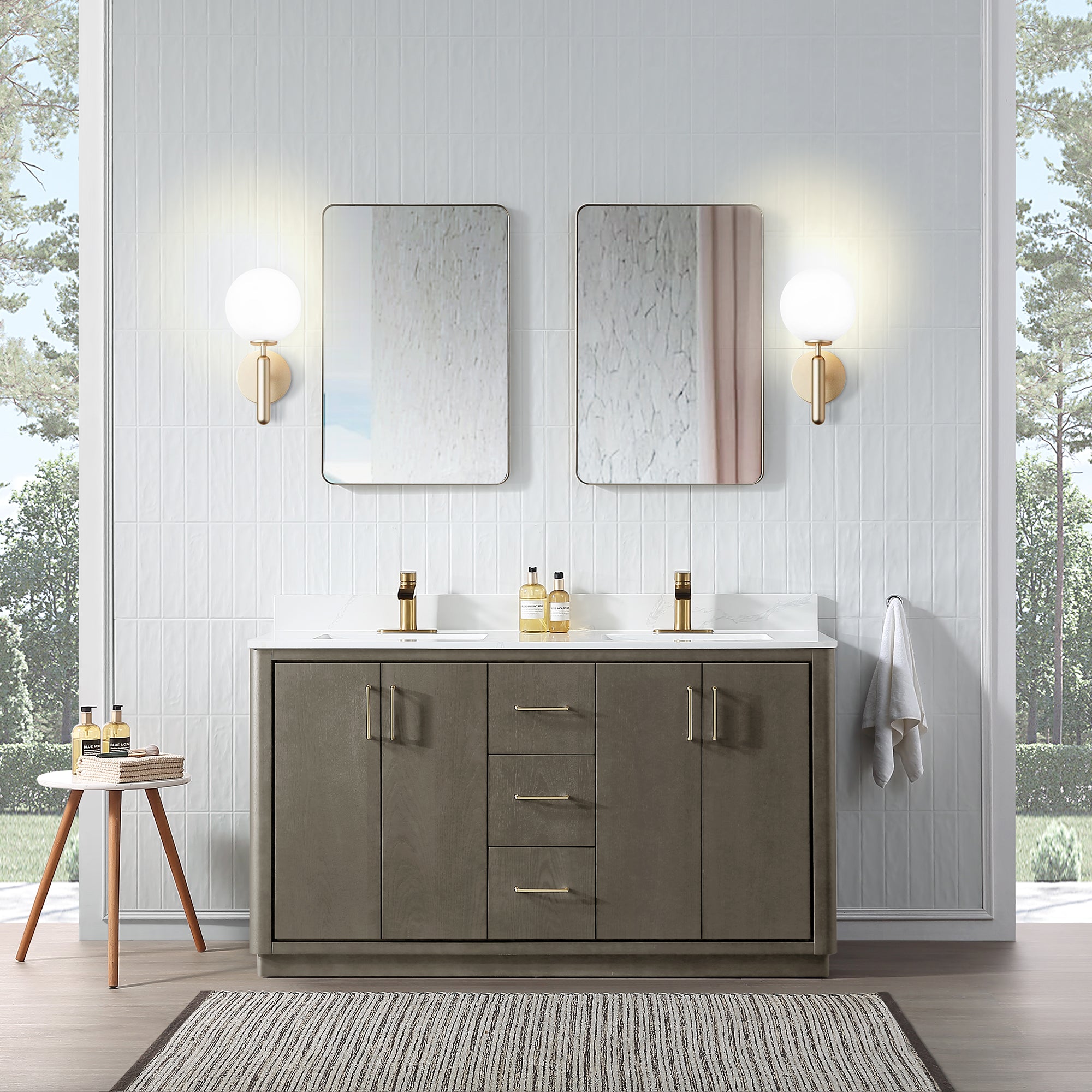 Free Standing Single Bathroom Vanity with Quartz Top RX-V04