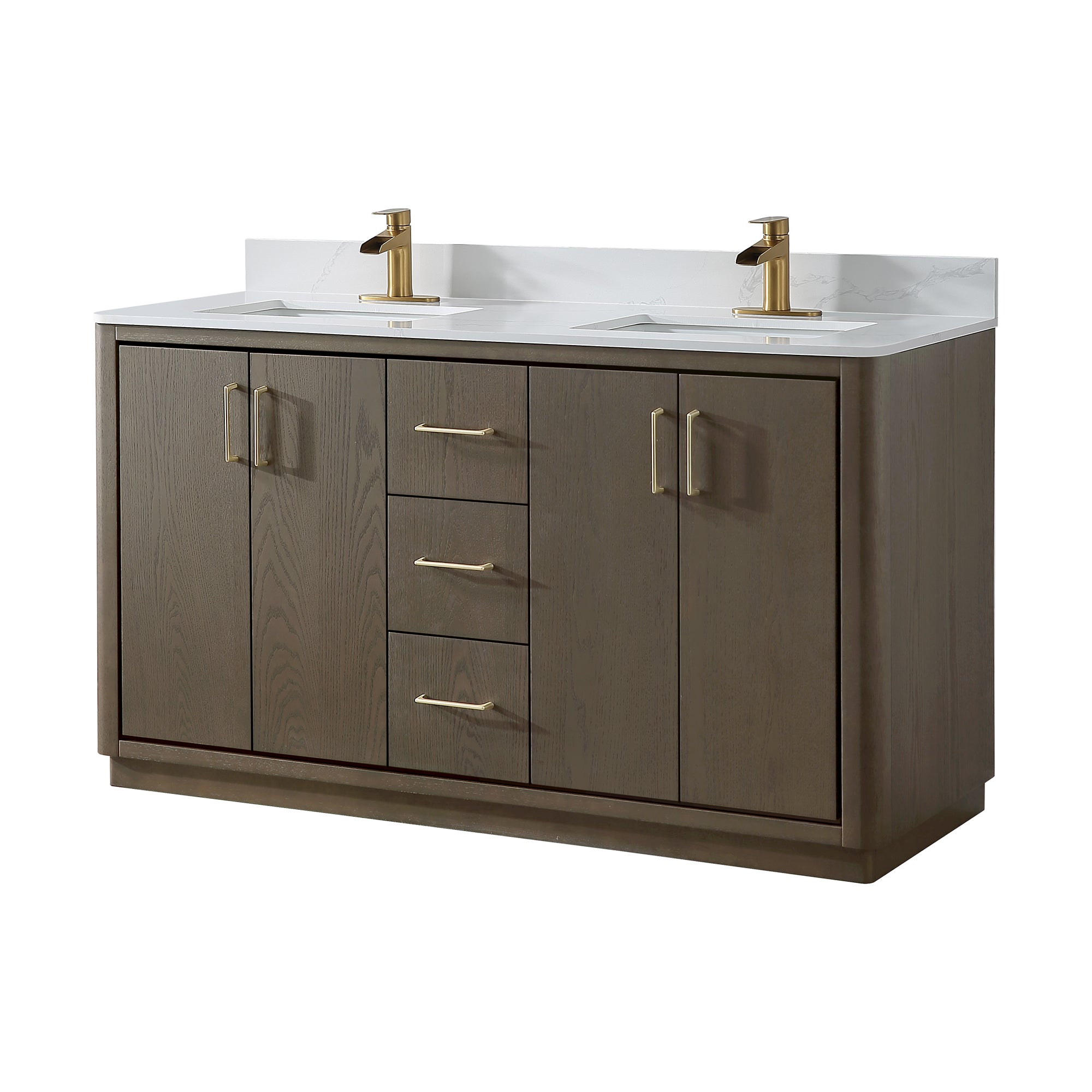 Free Standing Single Bathroom Vanity with Quartz Top RX-V04