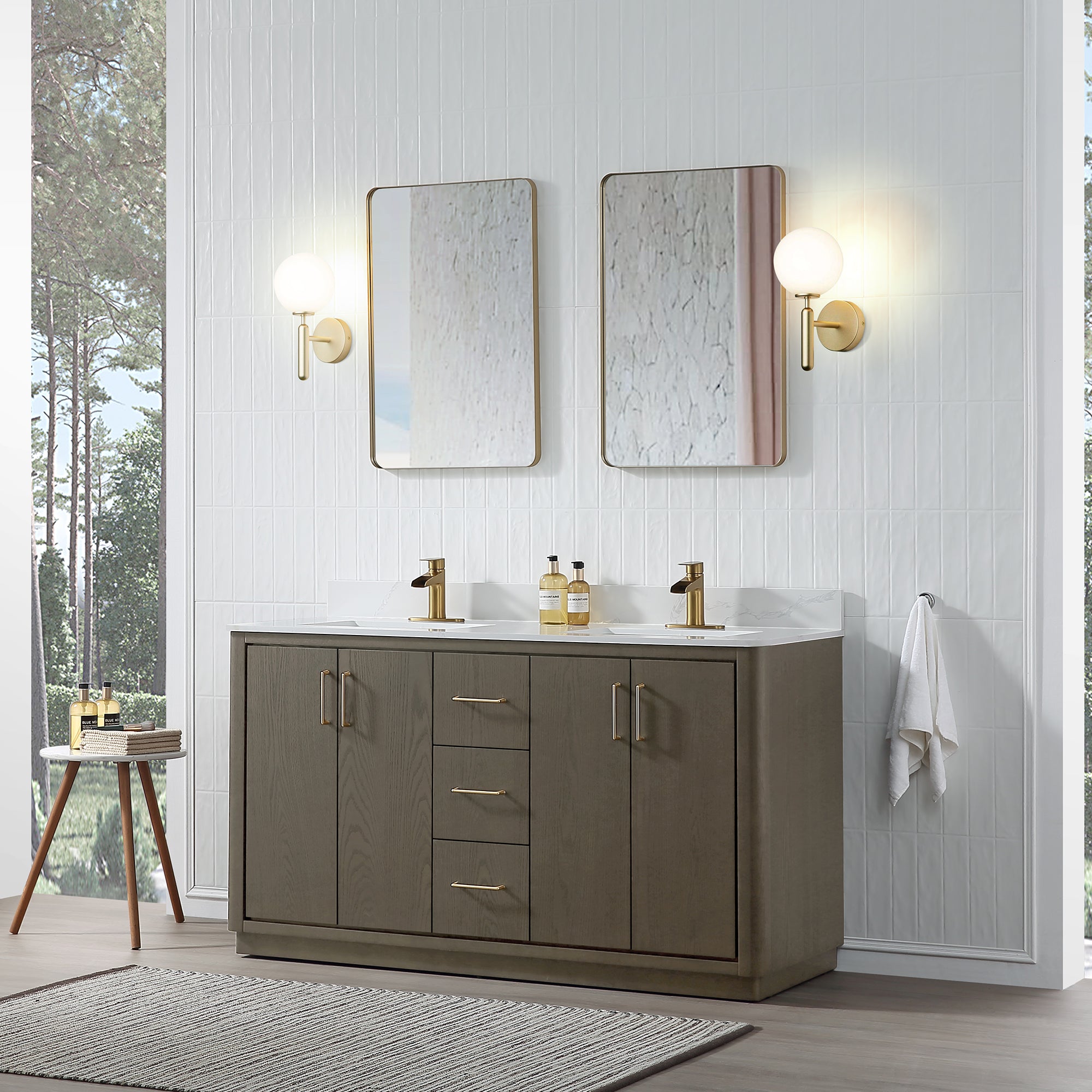 Free Standing Single Bathroom Vanity with Quartz Top RX-V04