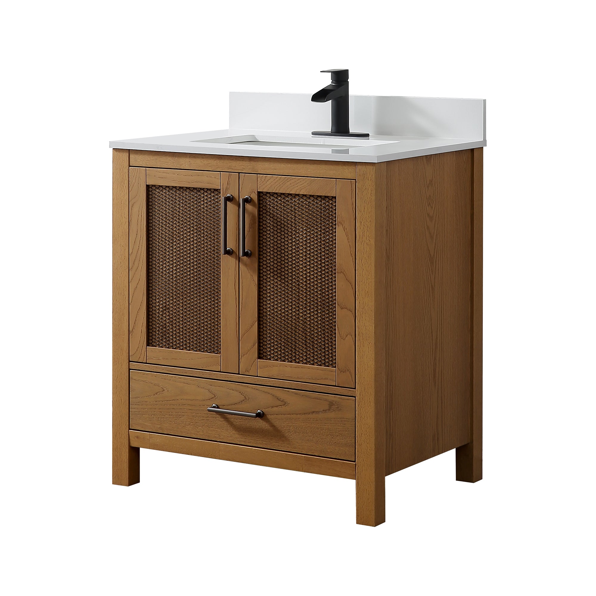 Free Standing Single Bathroom Vanity with Quartz Top RX-V05