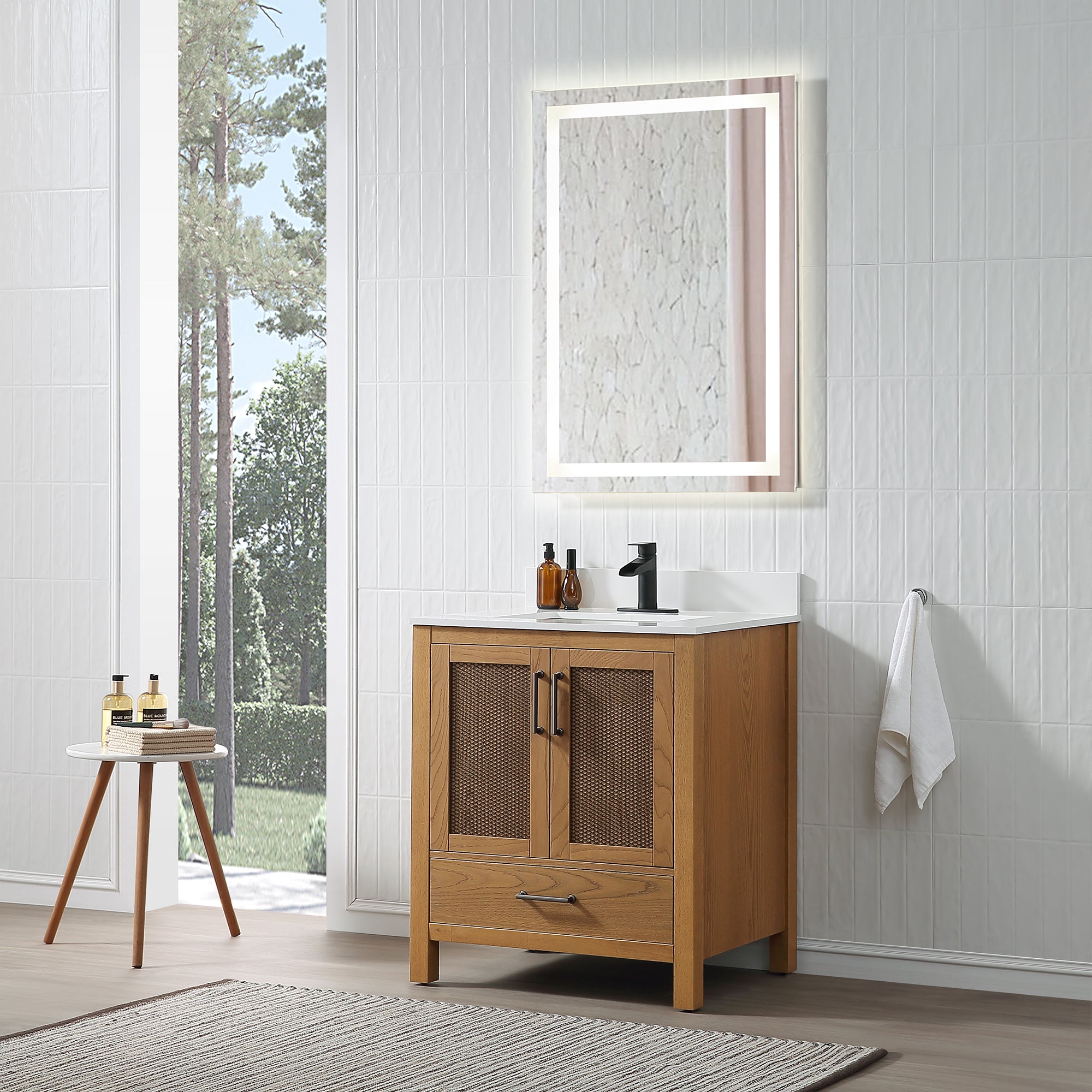 Free Standing Single Bathroom Vanity with Quartz Top RX-V05