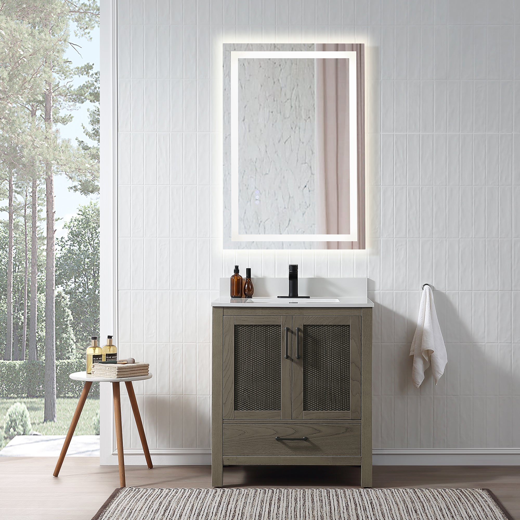 Free Standing Single Bathroom Vanity with Quartz Top RX-V05