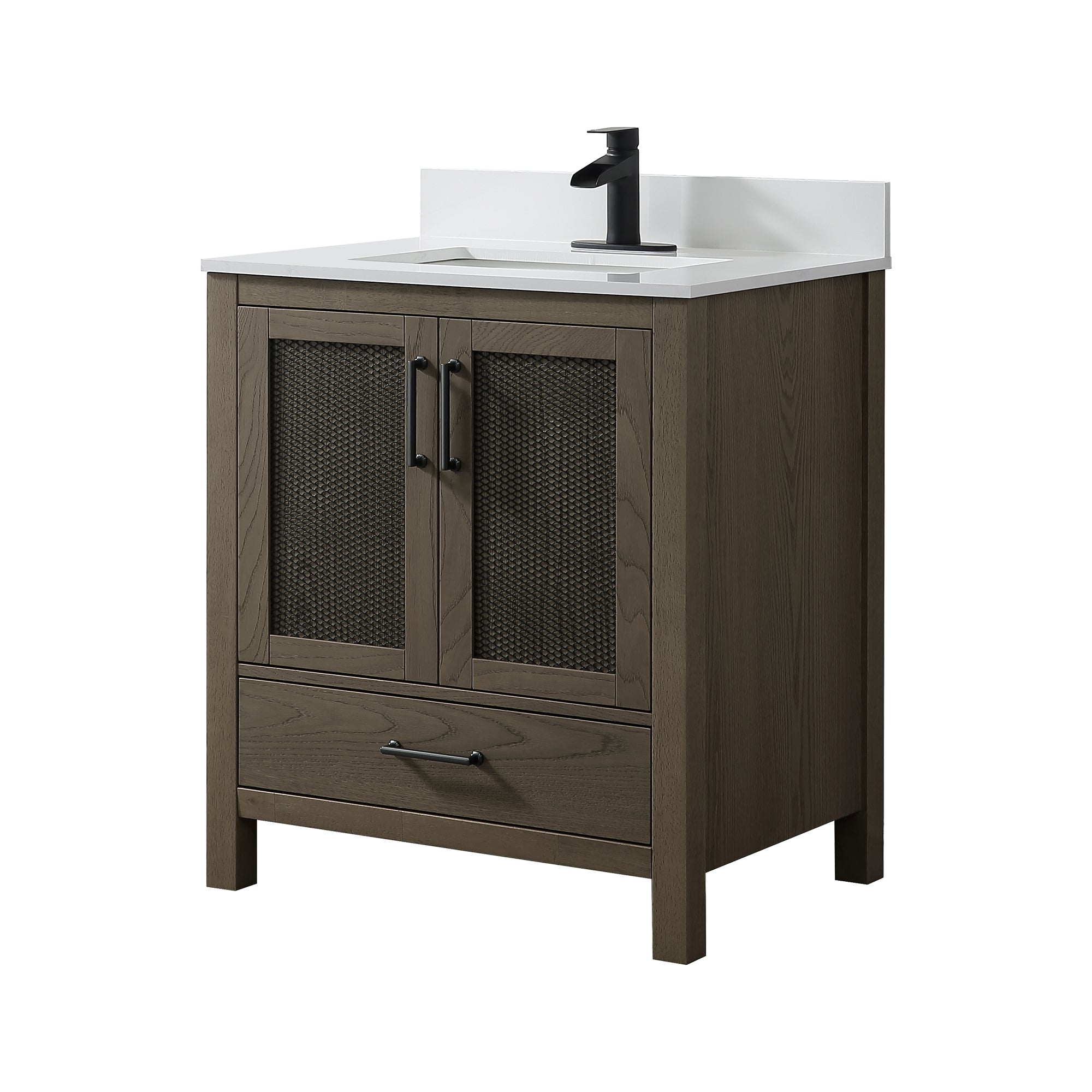 Free Standing Single Bathroom Vanity with Quartz Top RX-V05