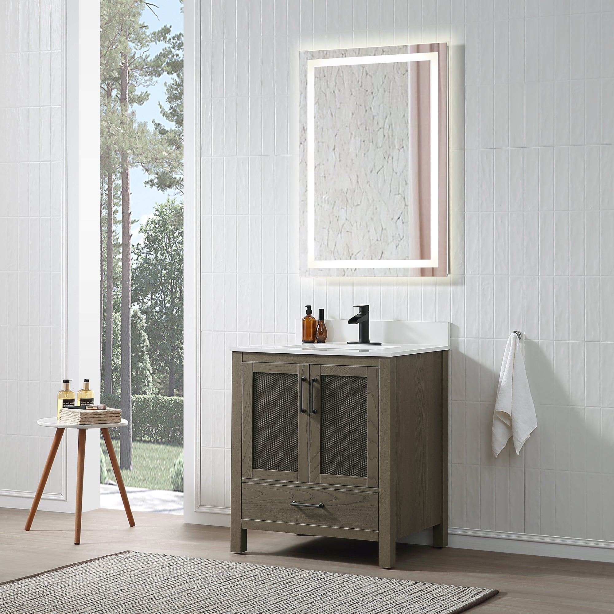 Free Standing Single Bathroom Vanity with Quartz Top RX-V05