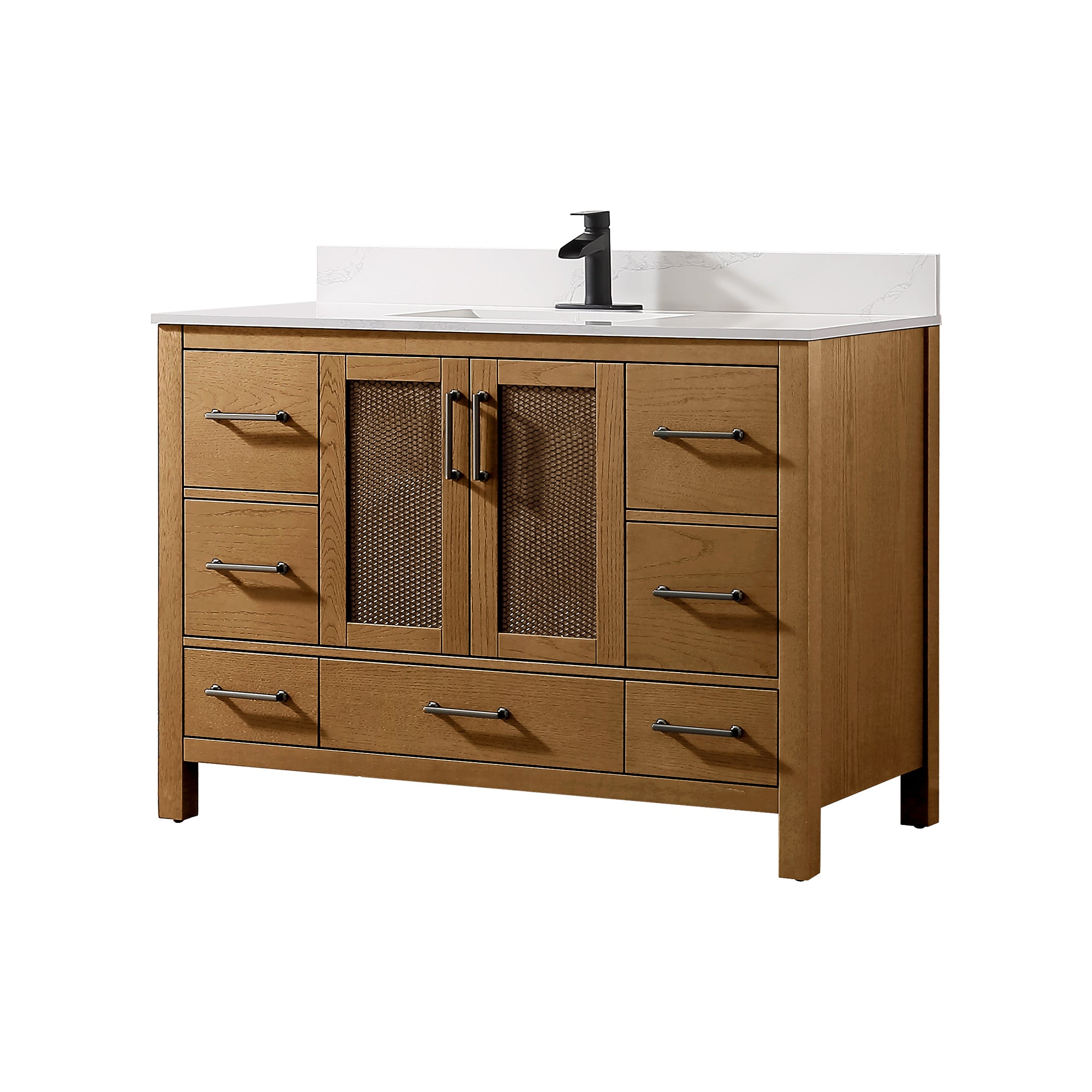 Free Standing Single Bathroom Vanity with Quartz Top RX-V05