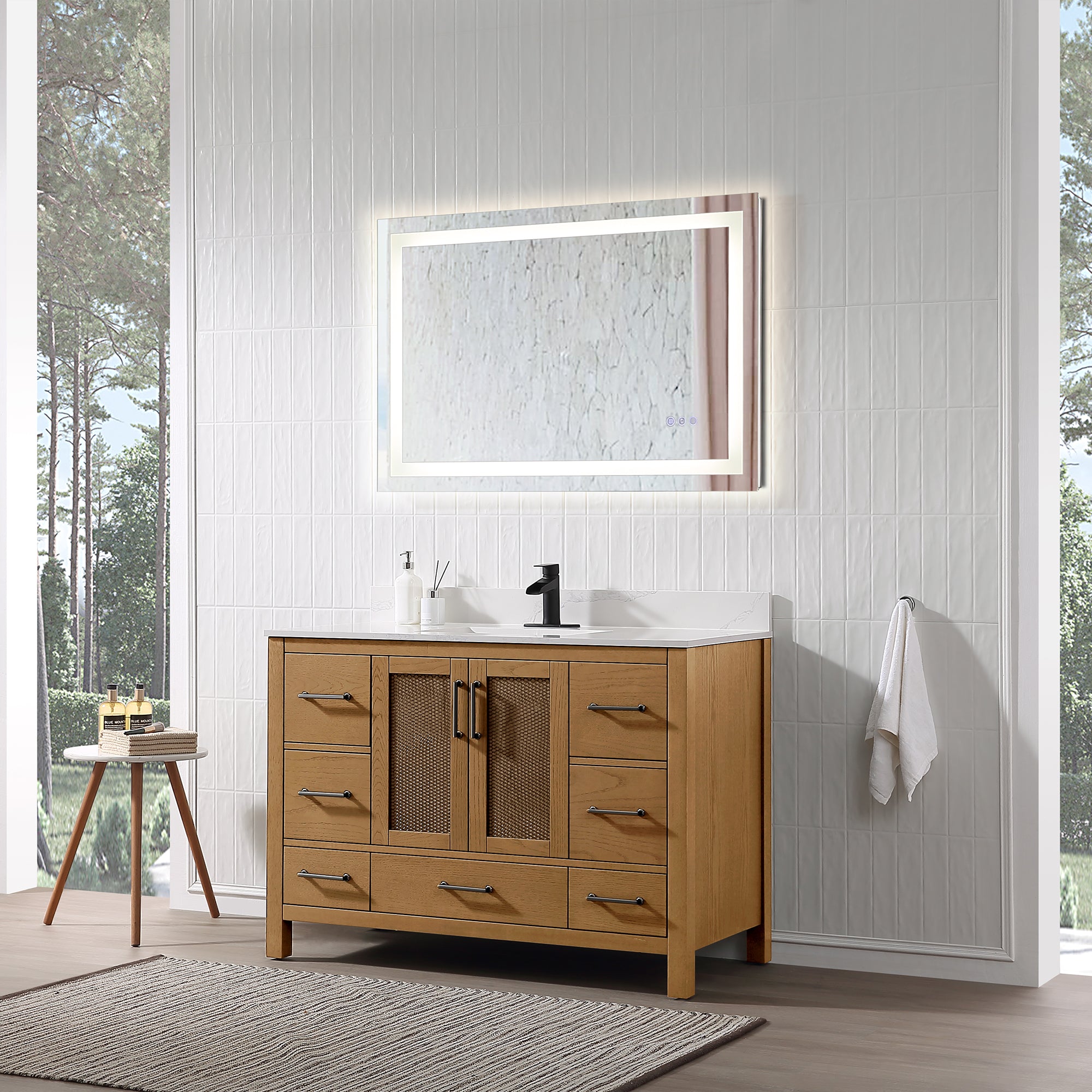 Free Standing Single Bathroom Vanity with Quartz Top RX-V05