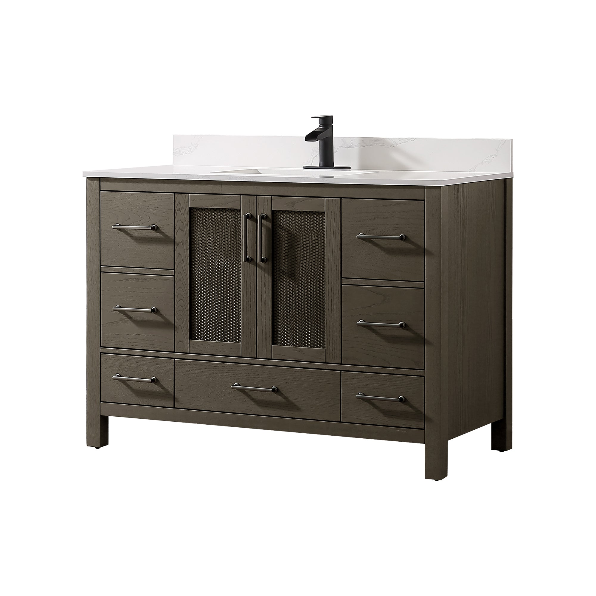 Free Standing Single Bathroom Vanity with Quartz Top RX-V05