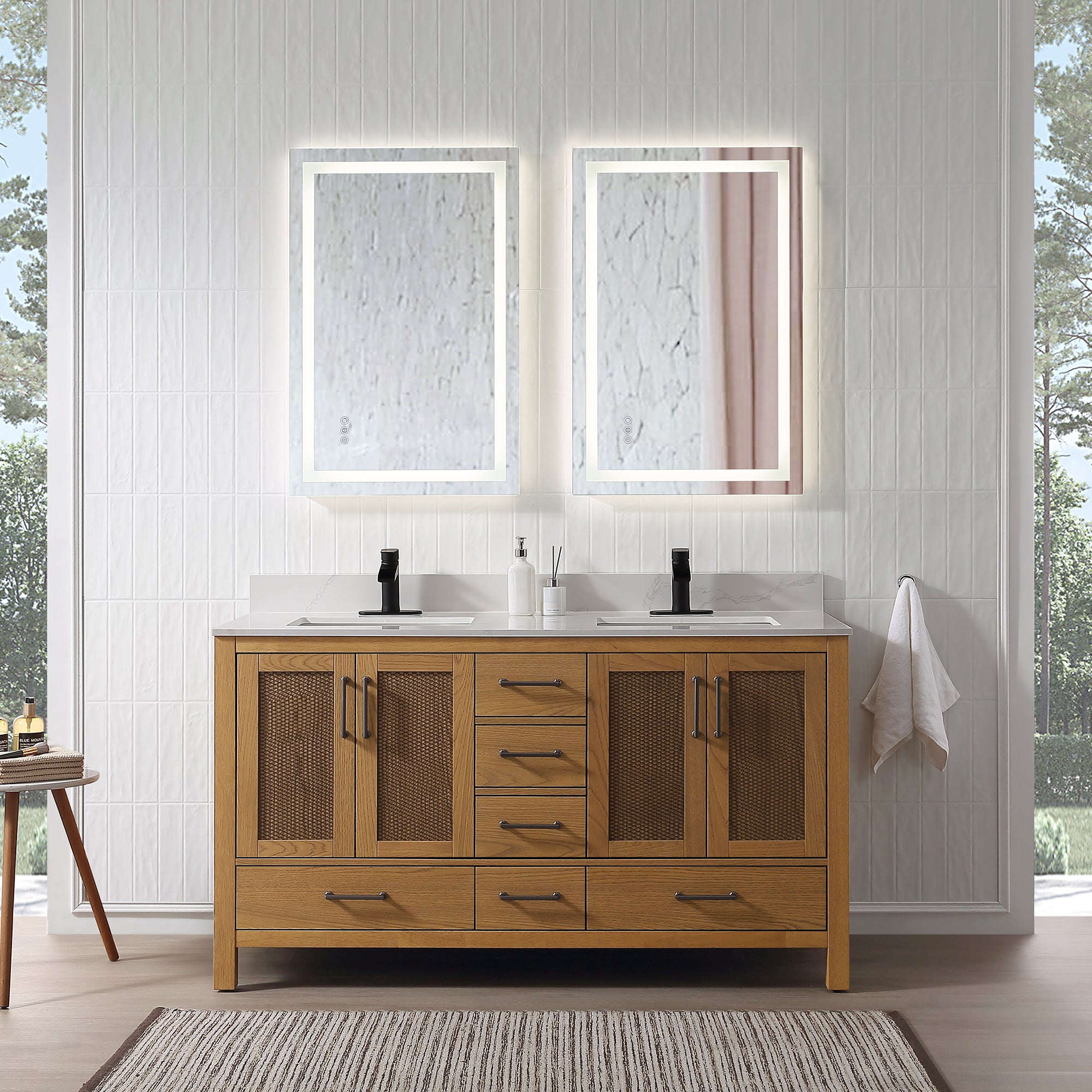 Free Standing Single Bathroom Vanity with Quartz Top RX-V05