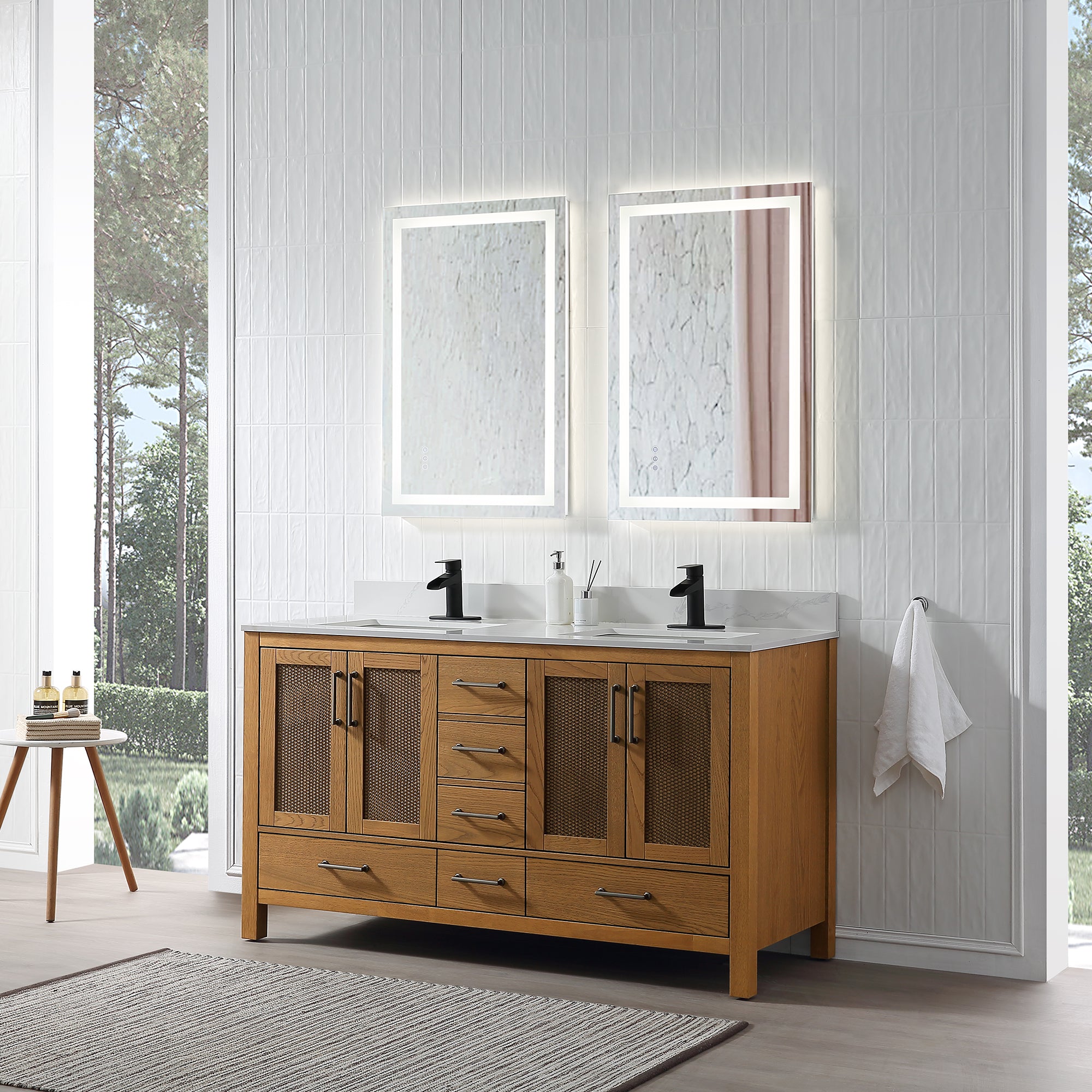 Free Standing Single Bathroom Vanity with Quartz Top RX-V05