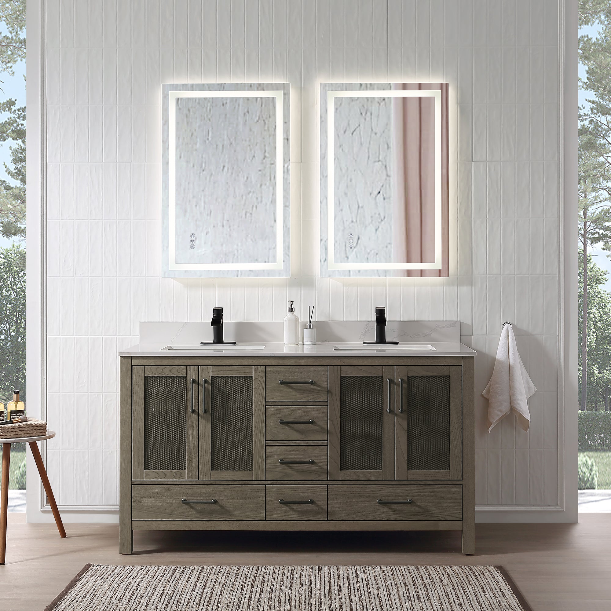 Free Standing Single Bathroom Vanity with Quartz Top RX-V05