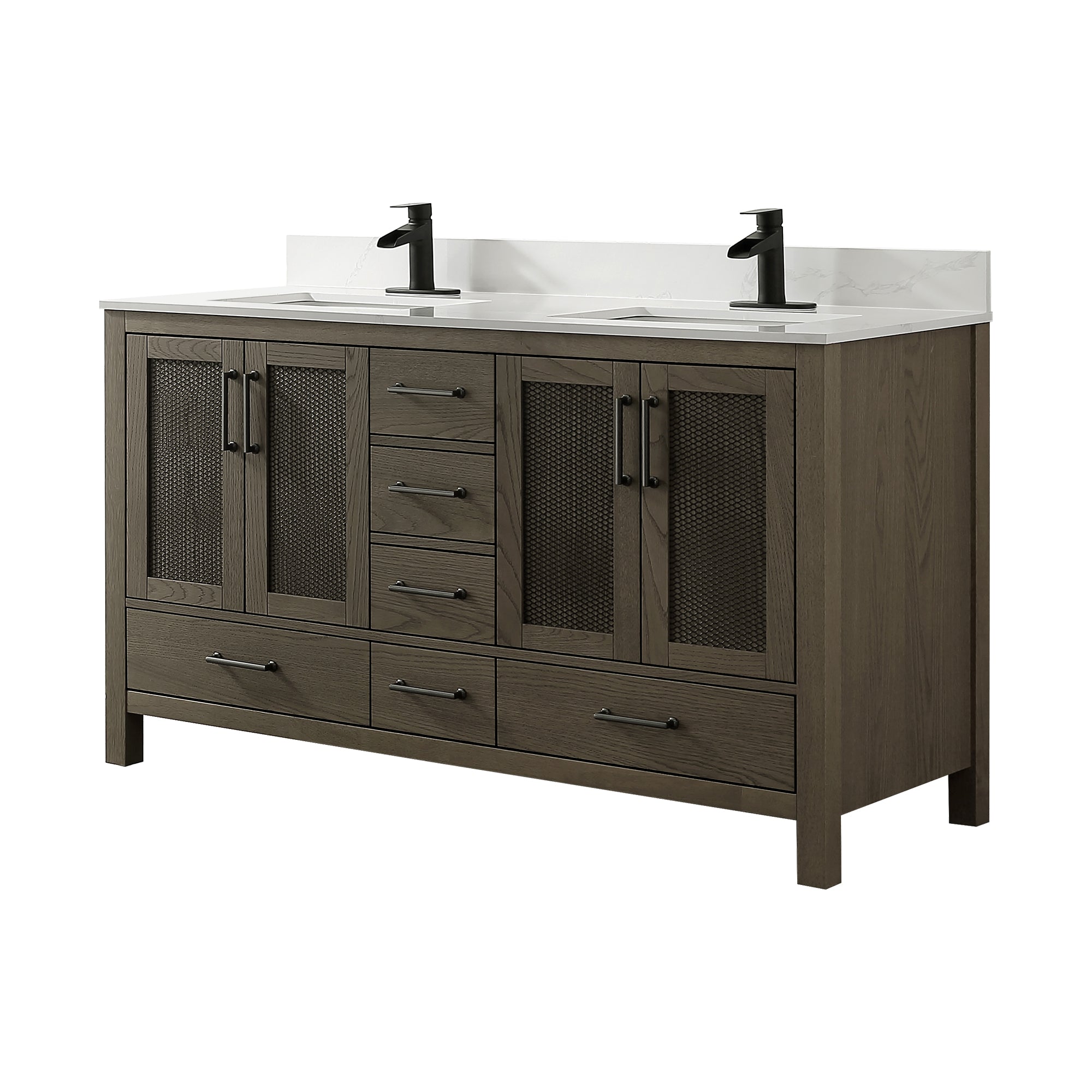 Free Standing Single Bathroom Vanity with Quartz Top RX-V05