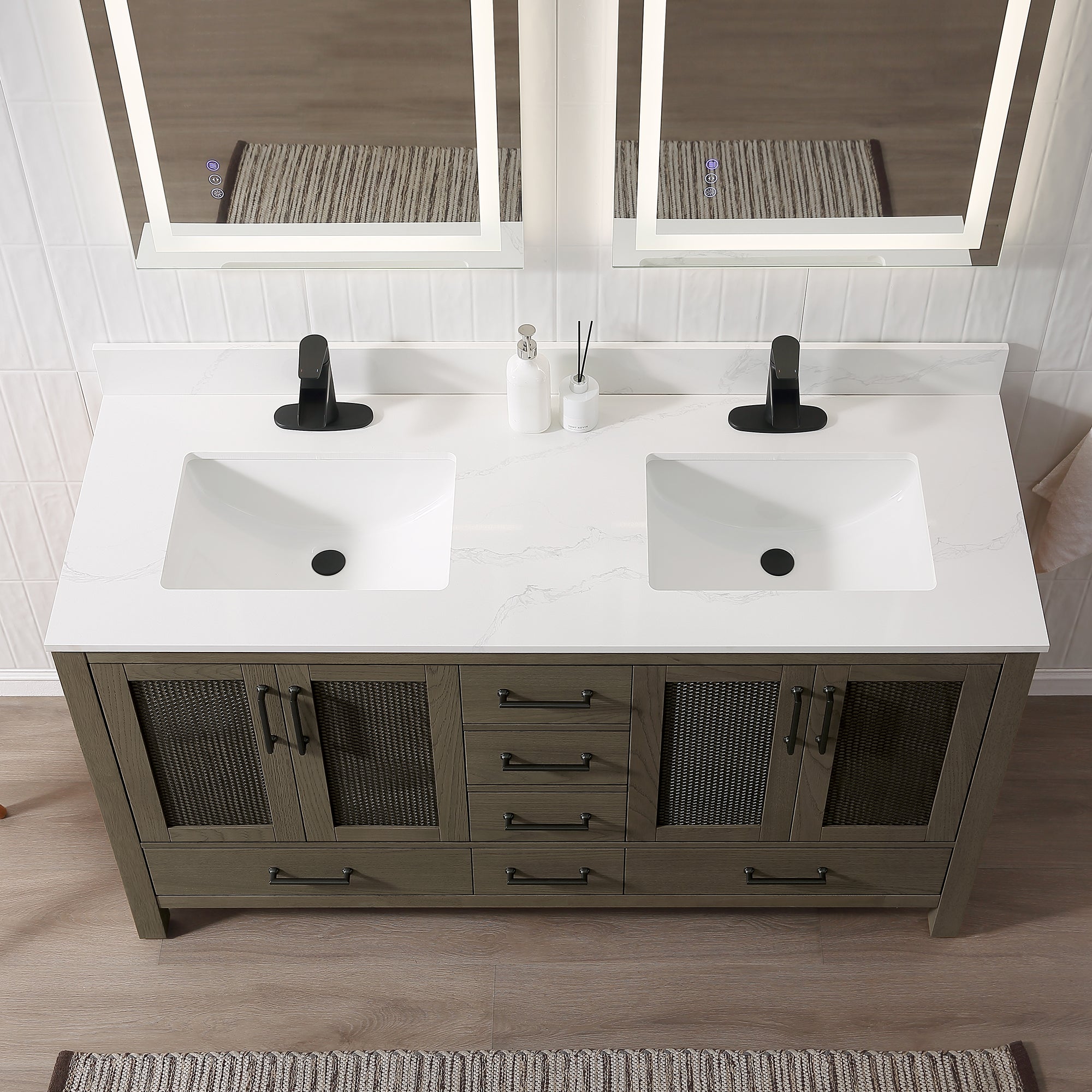 Free Standing Single Bathroom Vanity with Quartz Top RX-V05