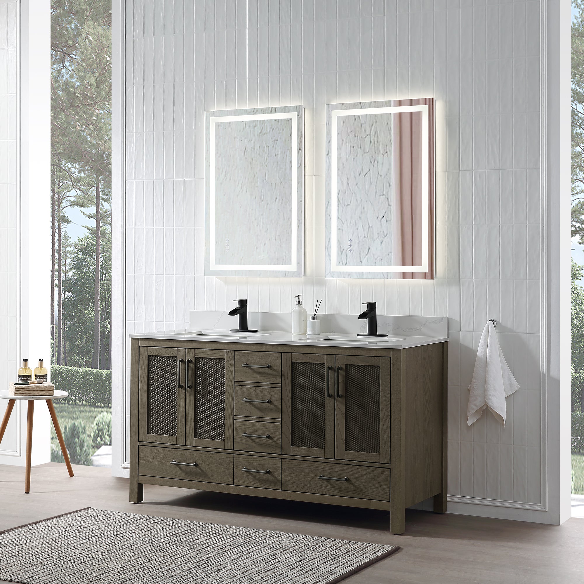 Free Standing Single Bathroom Vanity with Quartz Top RX-V05