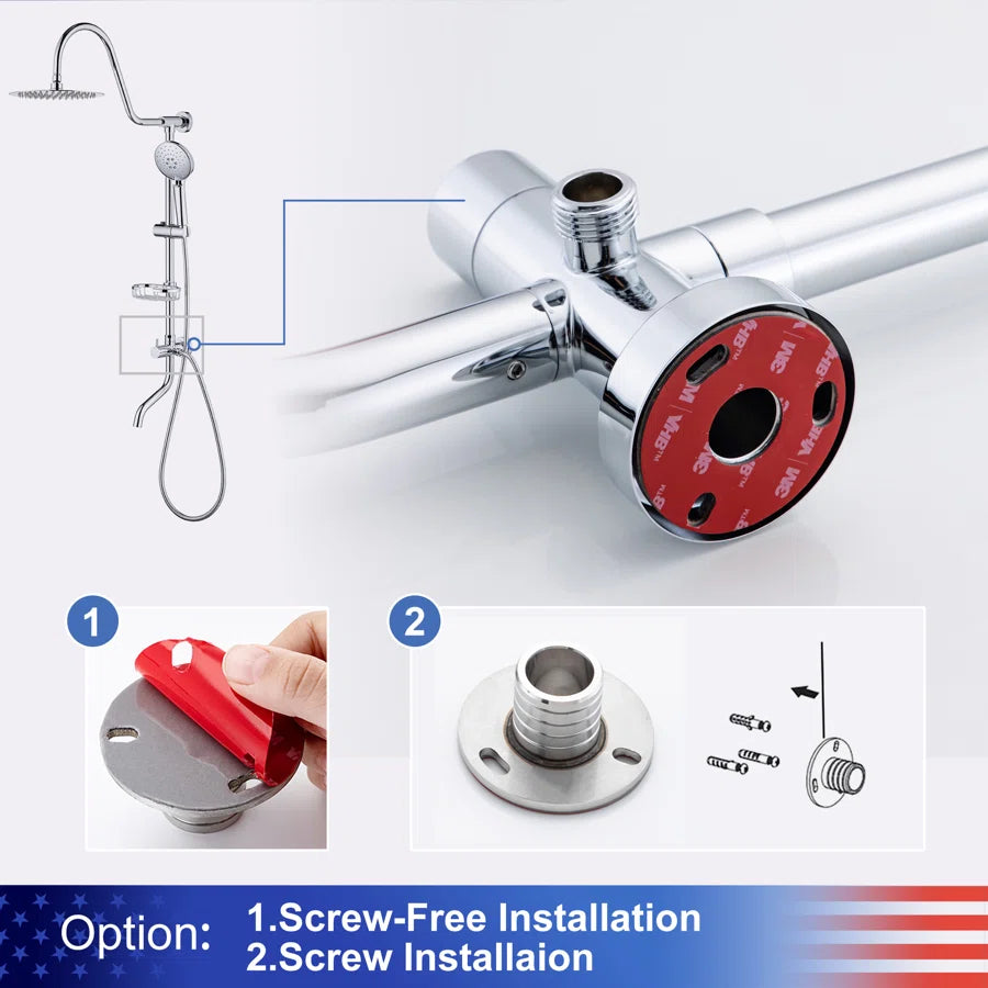 Shower system with Rain Shower Head Handheld Shower and Water Spout RX2006