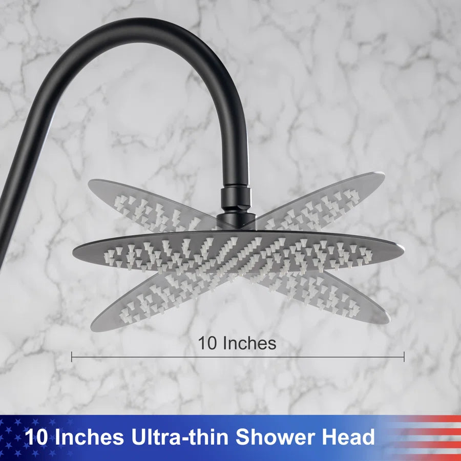 Shower system with Rain Shower Head Handheld Shower and Water Spout RX2006