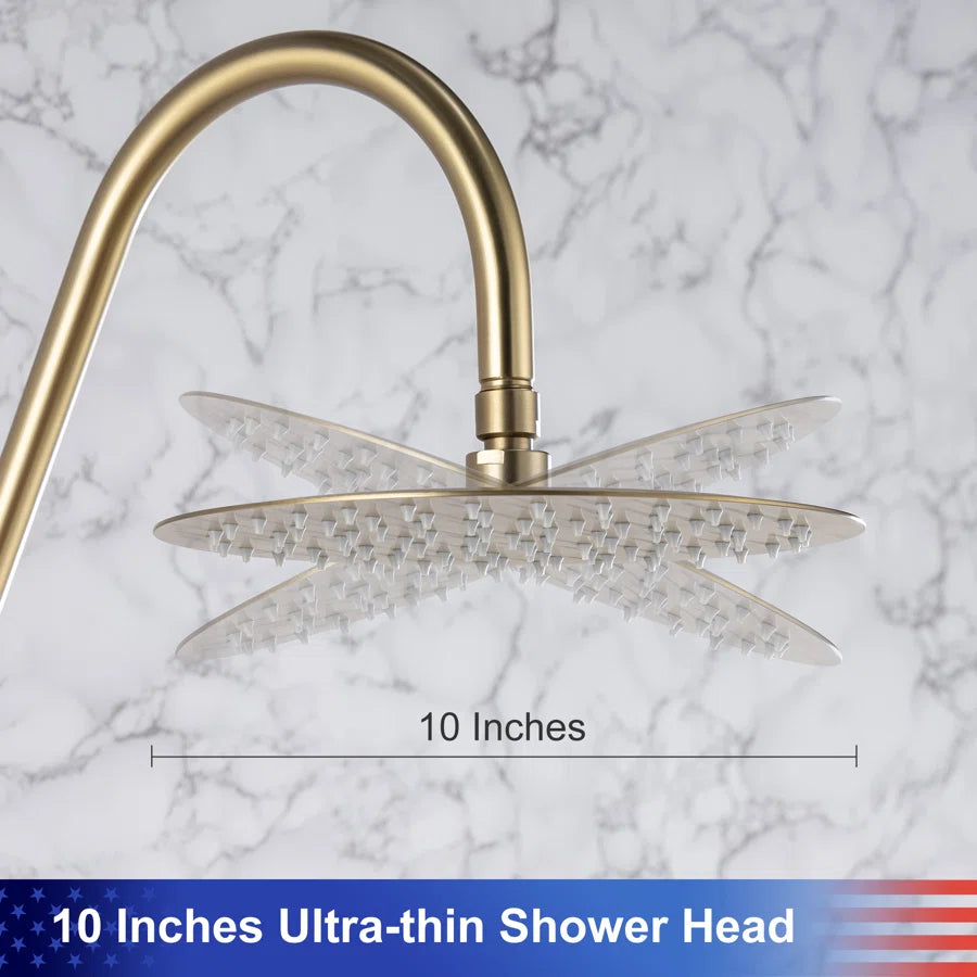 Shower system with Rain Shower Head Handheld Shower and Water Spout RX2006