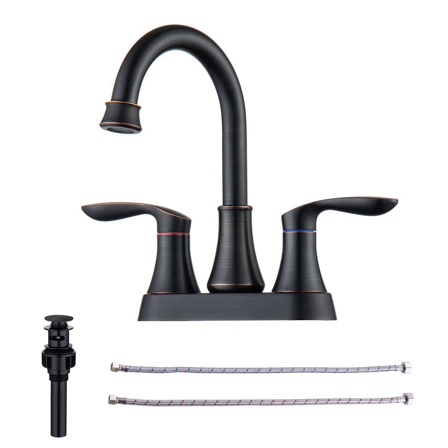 Centerset 2-Handle Bathroom Faucet with Drain Assembly RX3001